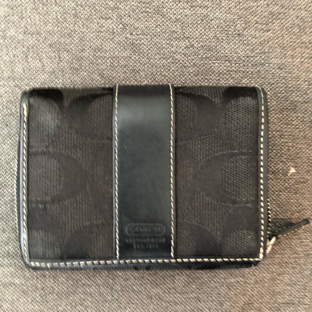 Authentic Coach signature “c” wallet with leather